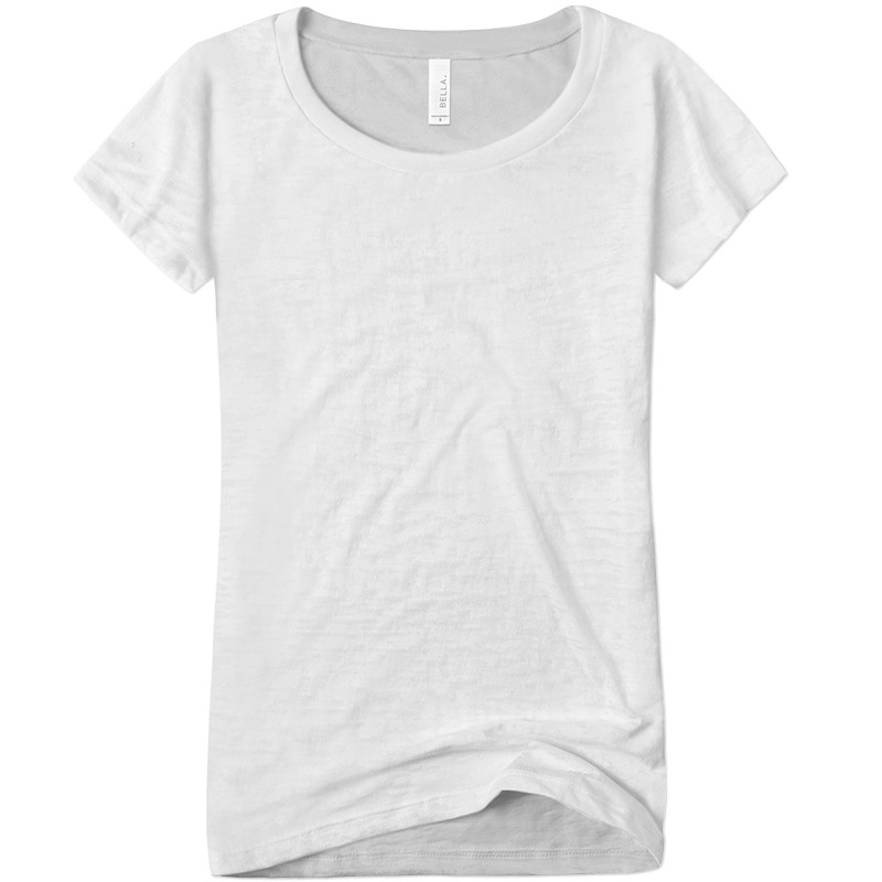 Bella Ladies Burnout T-Shirt - White