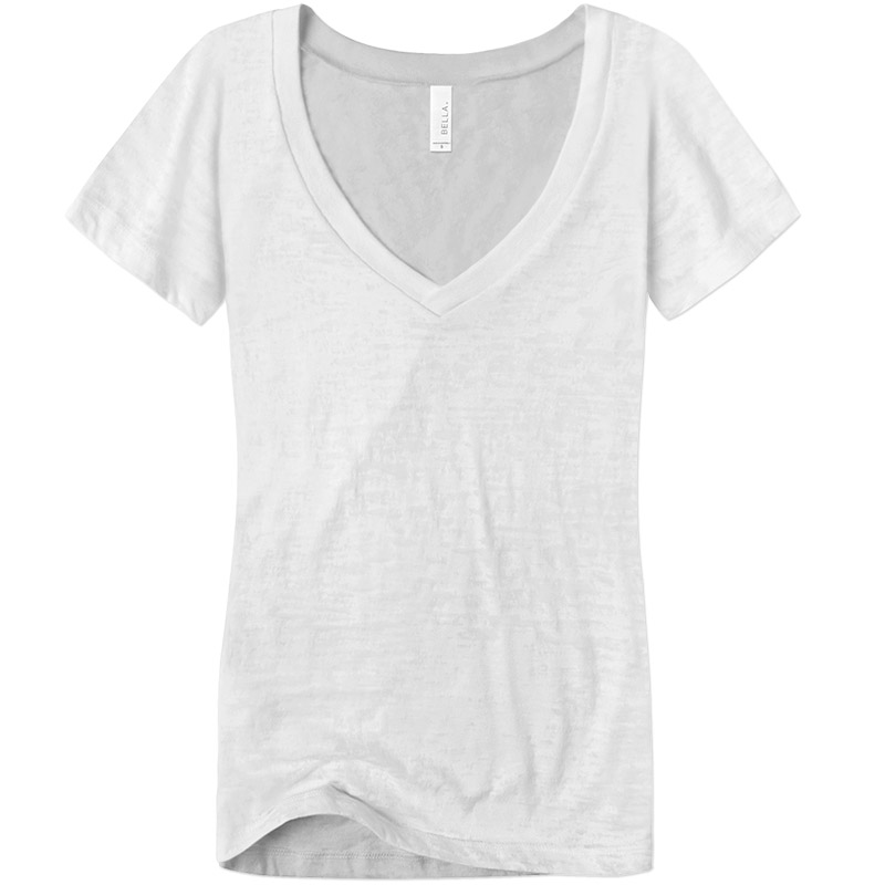 Bella Burnout V-Neck T-Shirt - White
