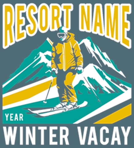 Skiing t-shirt design 11