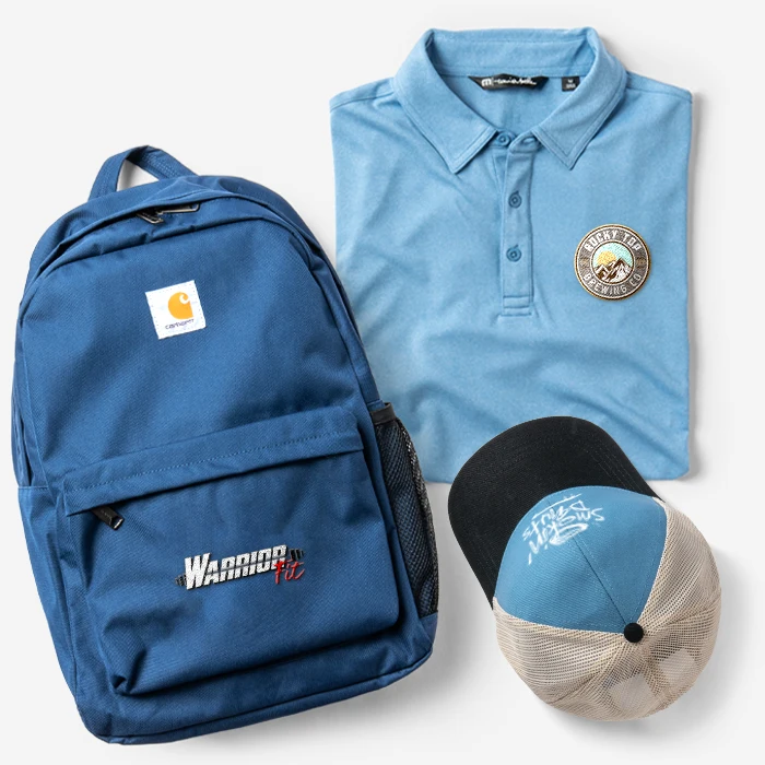 Items with logos embroidered