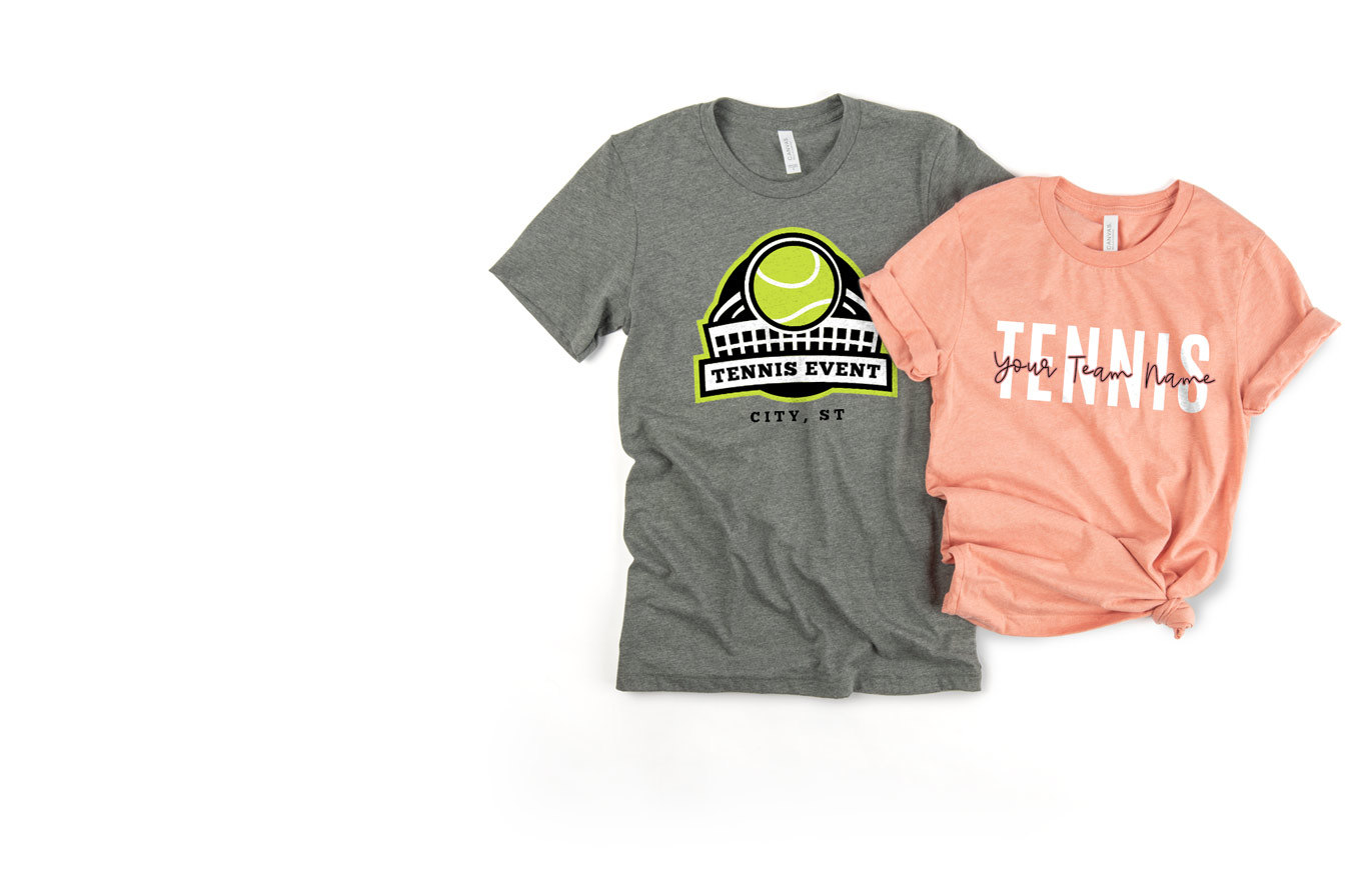 Create Tennis T-Shirts, Tanks and Sweats.