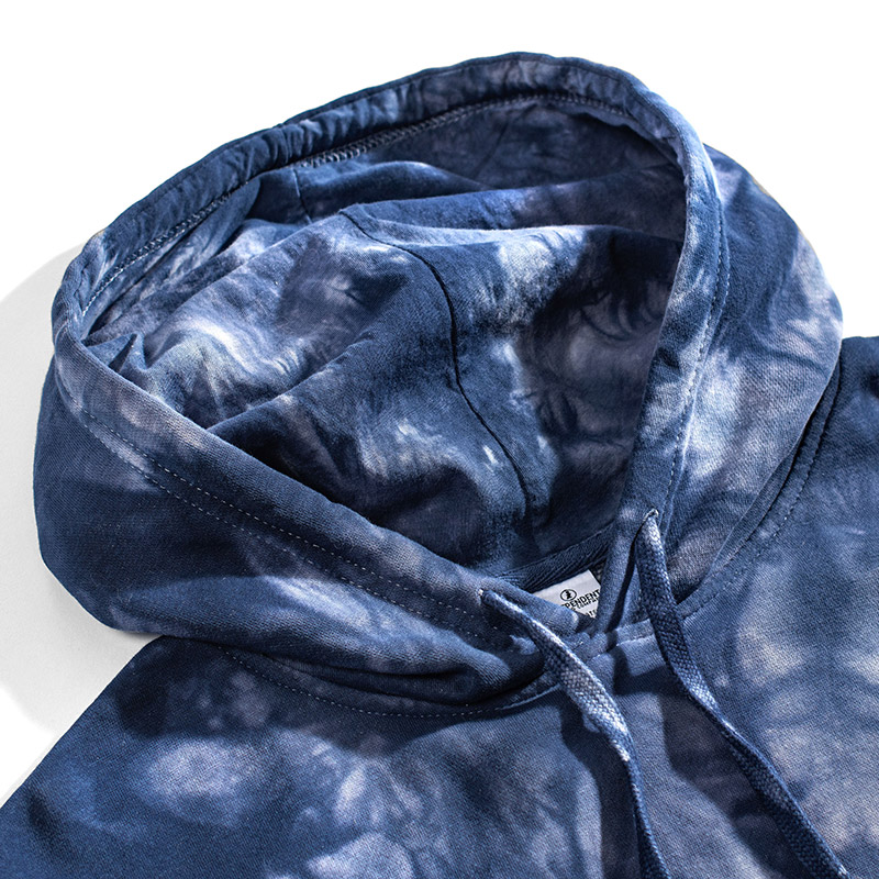 MARKET Tie-dyed printed cotton-blend fleece hoodie