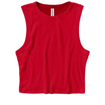 Ladies Micro Rib Muscle Crop Tank