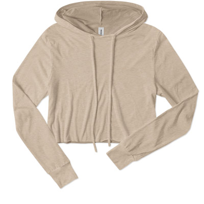 Ladies Triblend Cropped Hooded Tee