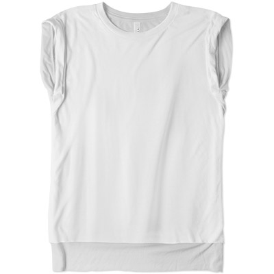 Bella Ladies Flowy Rolled Cuff Muscle Tee