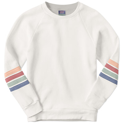 MV Sport Ladies Striped Sleeve Sweatshirt