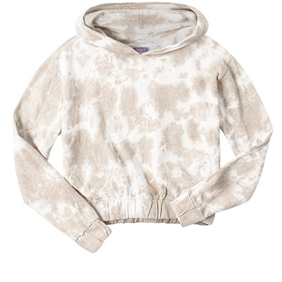 Ladies Tie-Dyed Crop Hooded Sweatshirt