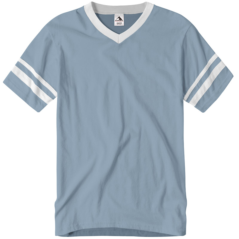 Augusta Sportswear Stripe Jersey Tee - Light Blue/White