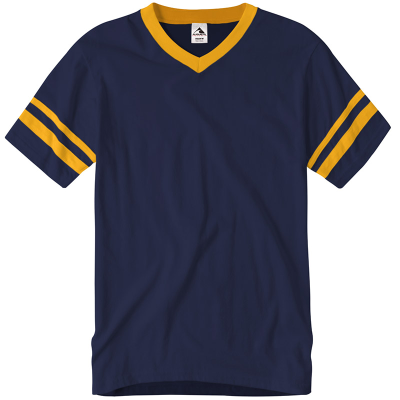 Augusta Sportswear Stripe Jersey Tee - Navy/Gold