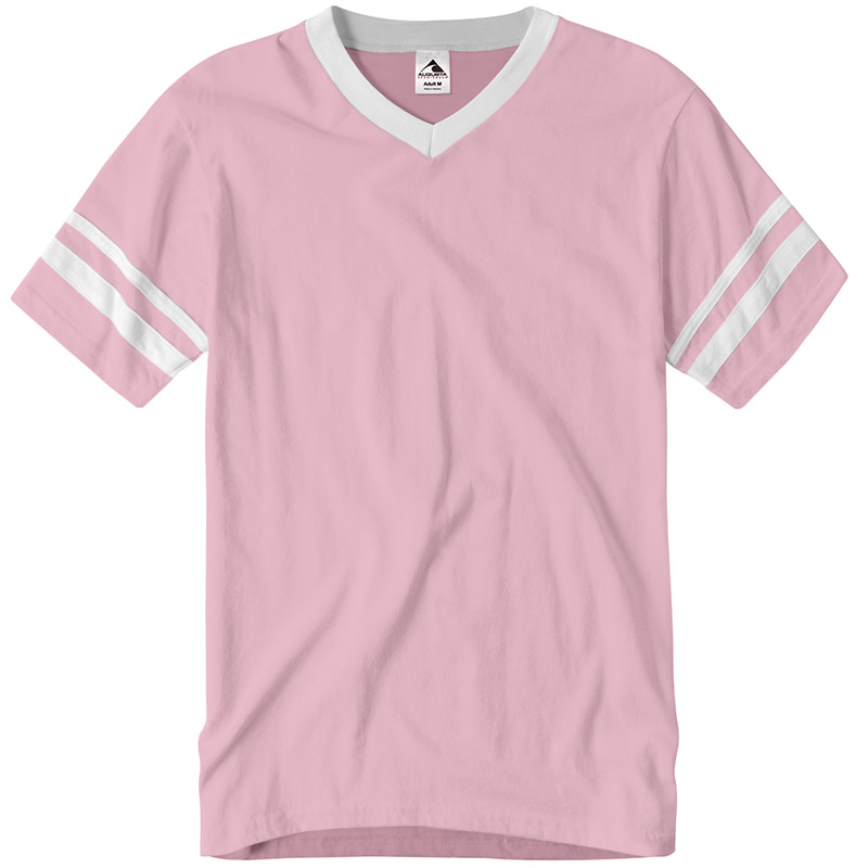 Augusta Sportswear Stripe Jersey Tee - Pink/White