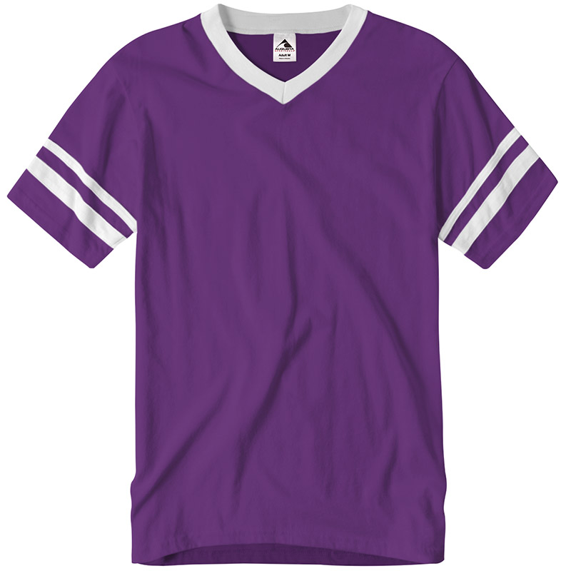 Augusta Sportswear Stripe Jersey Tee - Purple/White