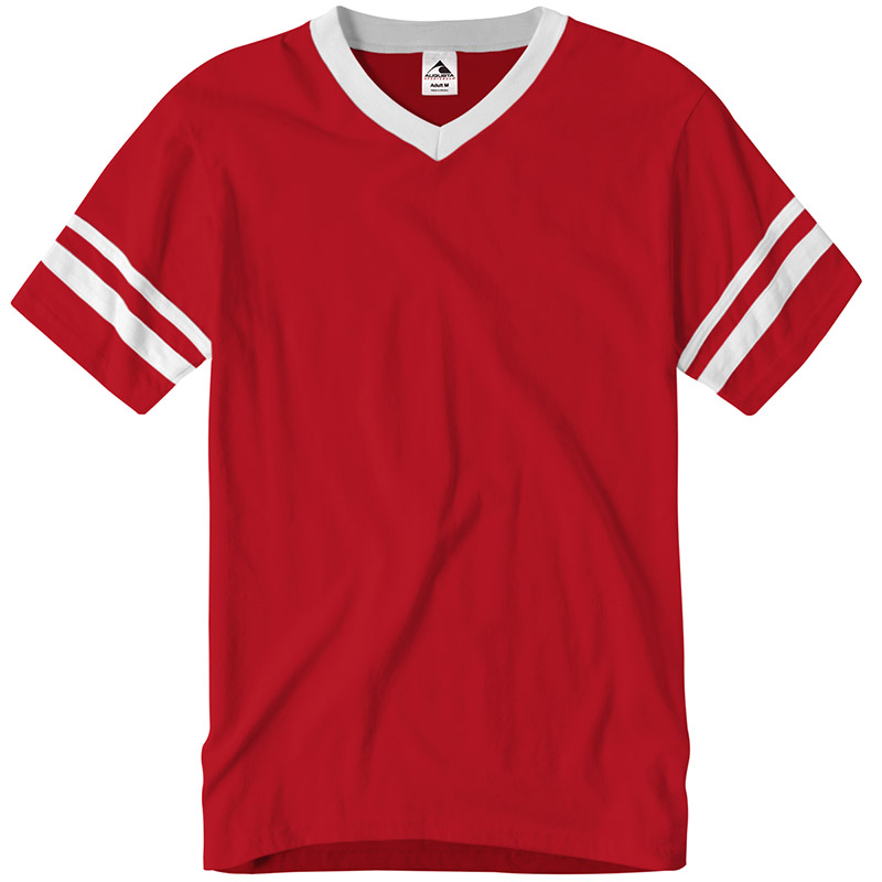 Augusta Sportswear Stripe Jersey Tee - Red/White