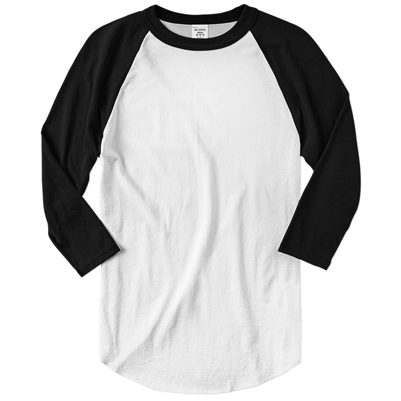 Augusta Sportswear Raglan Baseball Jersey Tee - White/Black
