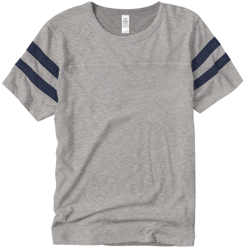 Alternative Apparel Short Sleeve Football T-Shirt - Eco Grey/Eco True Navy