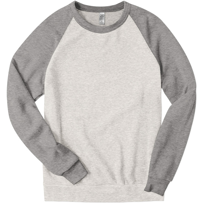 Alternative Apparel Colorblock Crewneck - Eco Oatmeal/Eco Grey