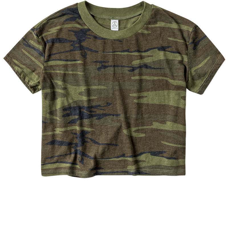 Alternative Apparel Ladies Vintage Jersey Crop Tee - Camo