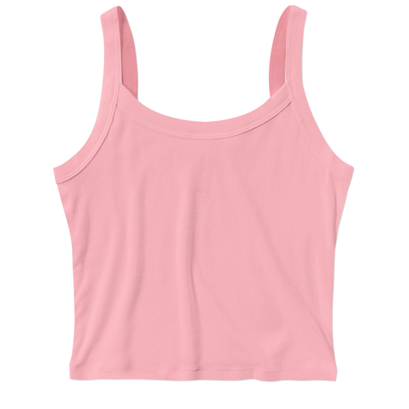 Bella Ladies Micro Rib Spaghetti Strap Tank - Solid Pink Blend