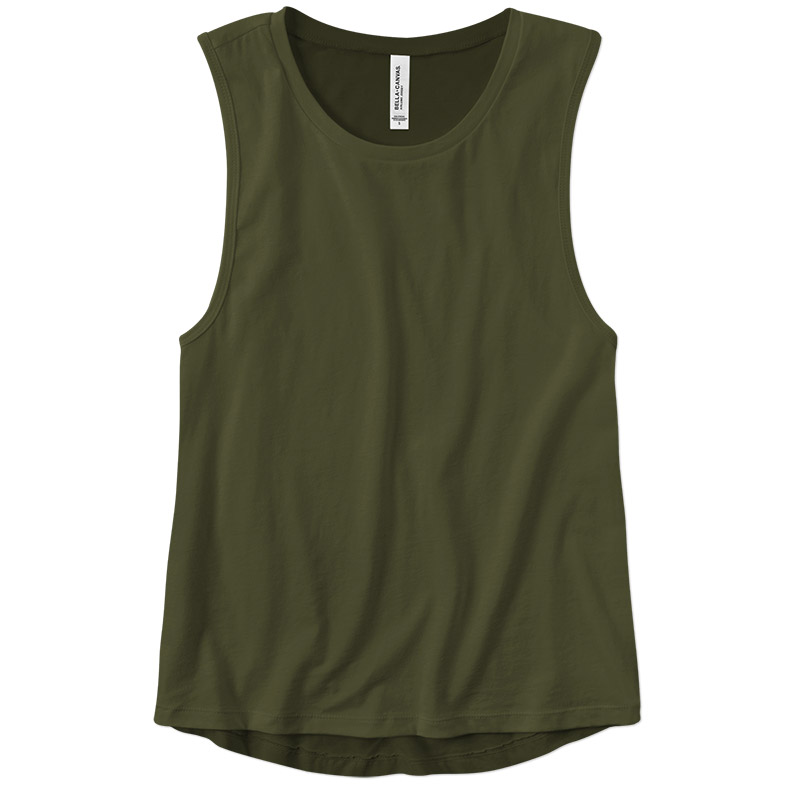 Bella Ladies Jersey Muscle Tank - Military Green
