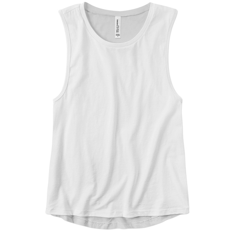 Bella Ladies Jersey Muscle Tank - White