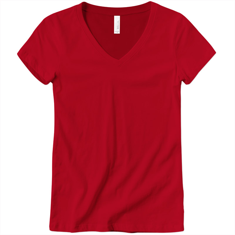 Bella Ladies' Short Sleeve V-Neck Tee - Red