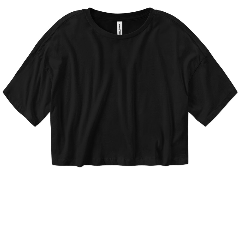 Bella Ladies Jersey Crop Tee - Black