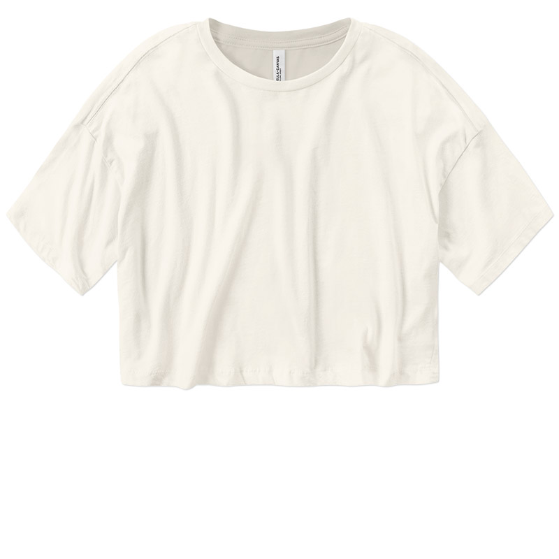 Bella Ladies Jersey Crop Tee - Vintage White