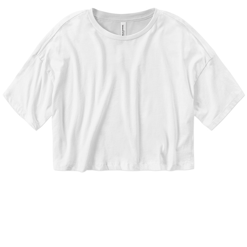 Bella Ladies Jersey Crop Tee - White