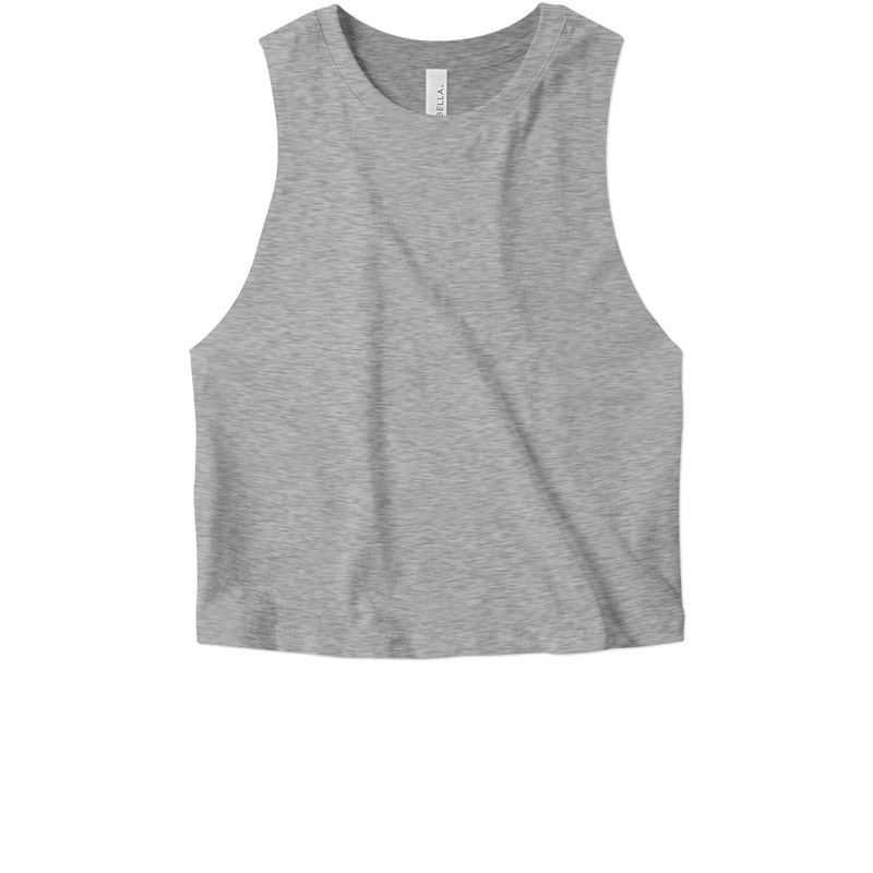 Bella Racerback Cropped Tank - Athletic Heather