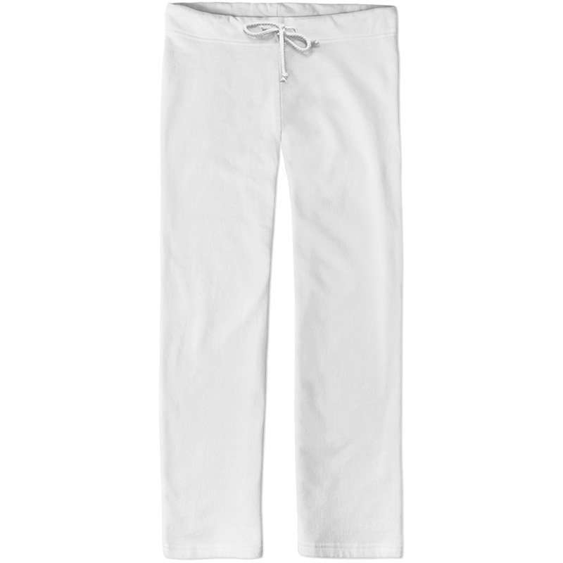 Bella Ladies Fleece Open Bottom Pant - White