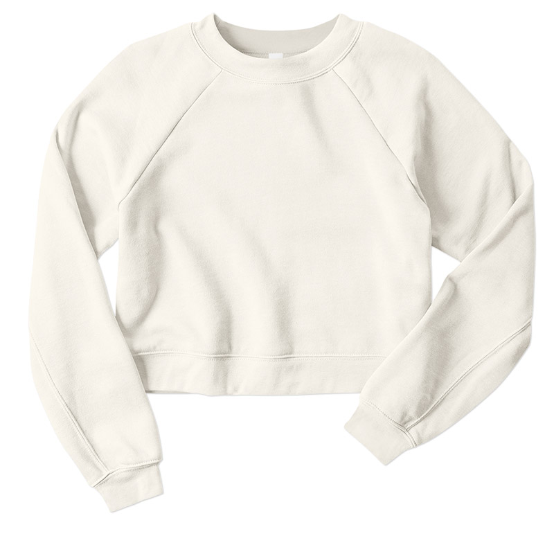 Bella Ladies Raglan Cropped Fleece - Vintage White