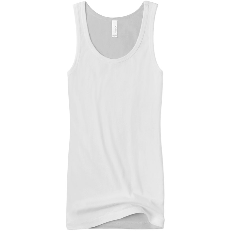 Bella Ladies Longer Length Tank Top - White