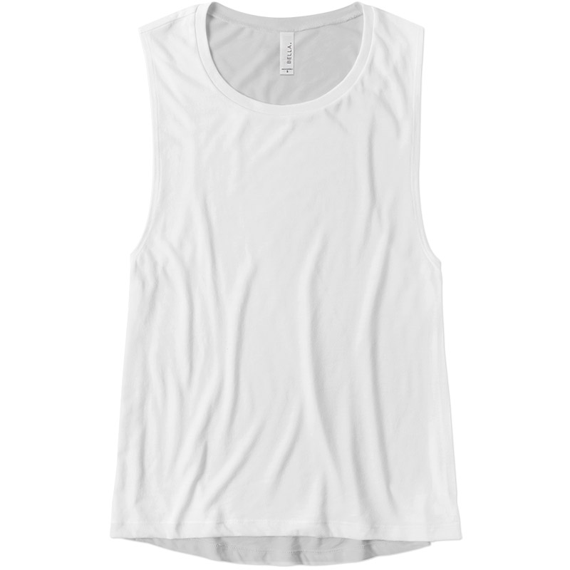 Bella Women's Flowy Muscle Tank - White