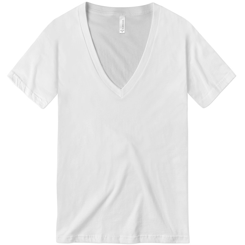 Canvas Deep V-Neck Tee - White