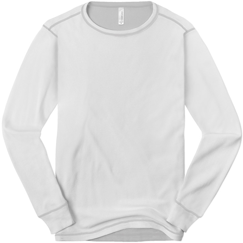 Canvas Contrast Stitch Thermal Tee - White/Gray