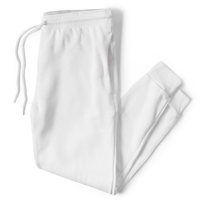 Canvas Sponge Fleece Joggers - White