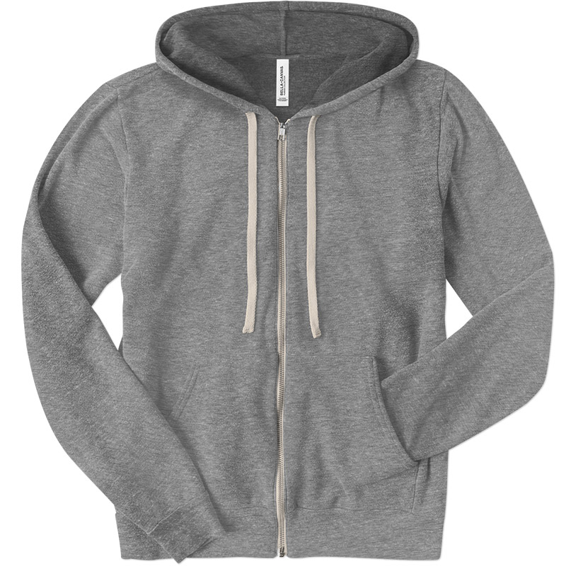 Canvas Triblend Sponge Fleece Zip Hoodie - Grey Tri-Blend