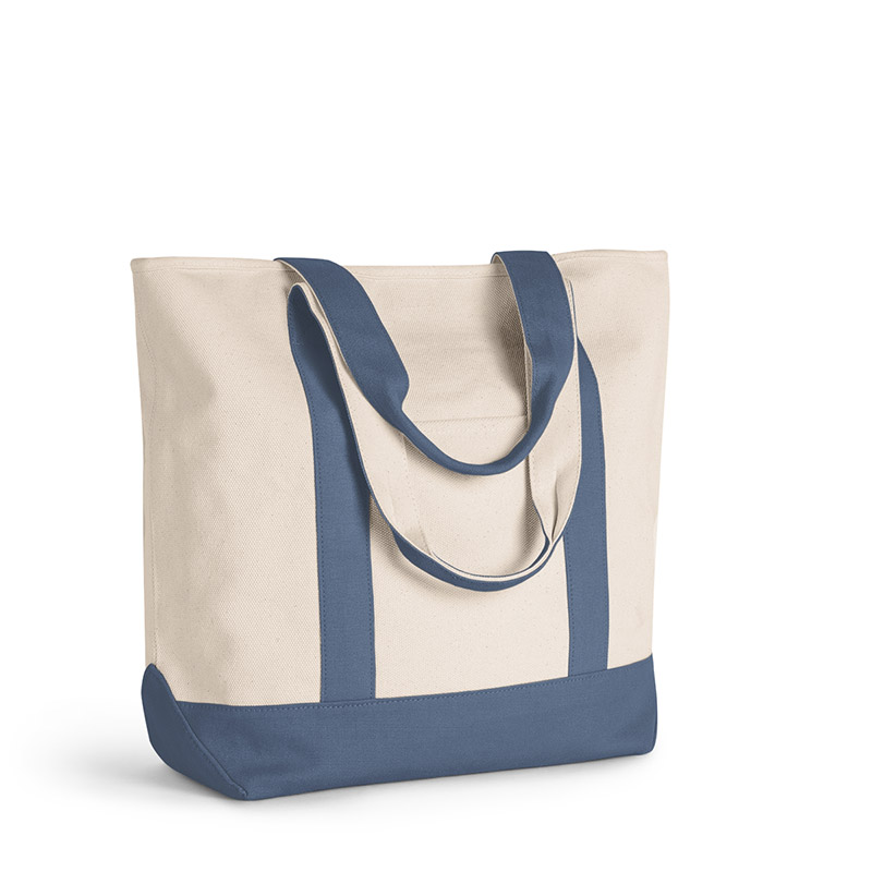 Comfort Colors Canvas Heavy Tote - Ivory/Blue Jean