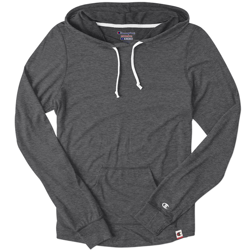 Champion Ladies Triblend Hooded Pullover - Charcoal Heather