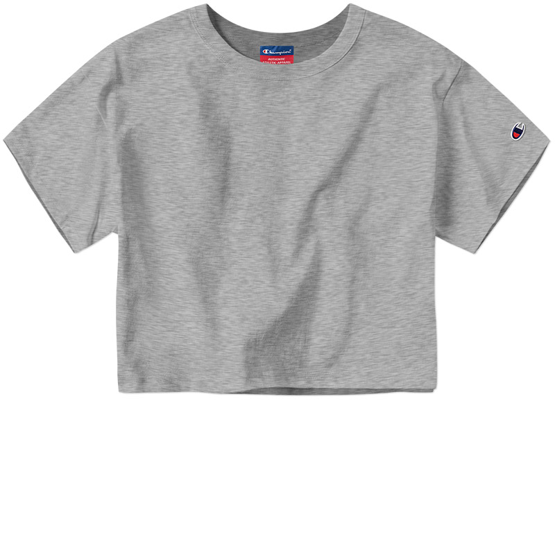 Champion Ladies Heritage Cropped T-Shirt - Oxford Grey