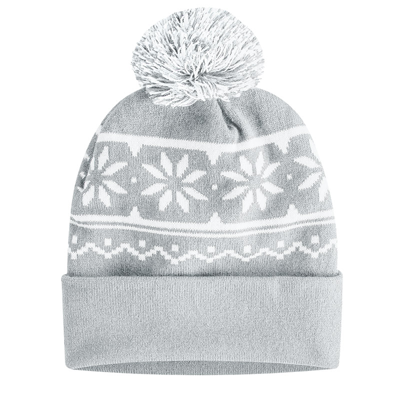 Cap America Snowflake Beanie - Silver/White