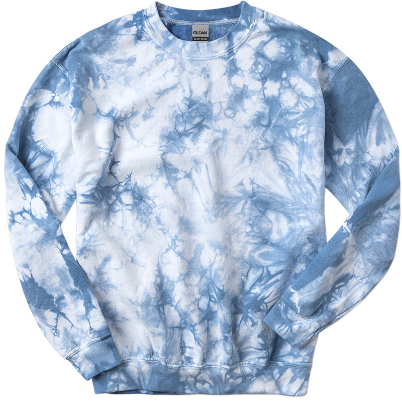 Dyenomite Blended Tie-Dyed Sweatshirt - Cloud Sky Crystal