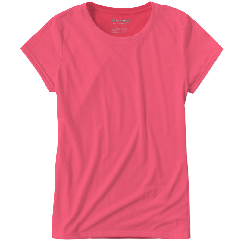 Gildan Ladies Performance Tee - Safety Pink