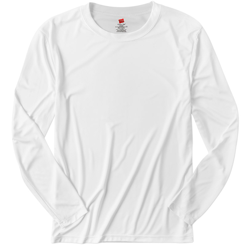 Hanes Cool Dri Longsleeve Performance Tee - White