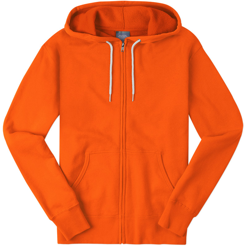 Independent Trading Neon Zip Hoodie - Tangerine