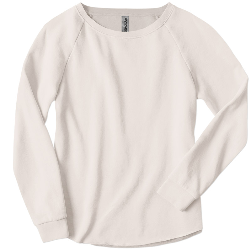 Independent Trading Ladies Wave Wash Fleece Sweatshirt - Bone