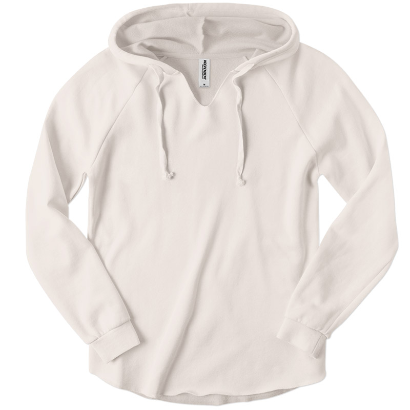 Independent Trading Ladies Lightweight Hooded Pullover - Bone