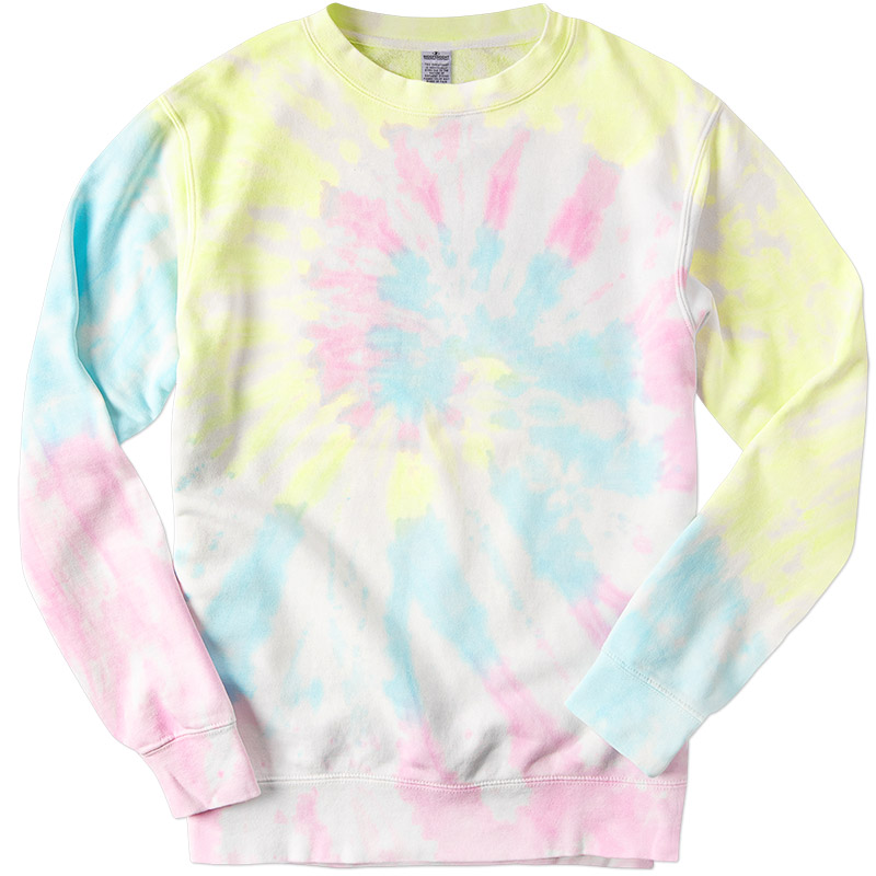 Independent Trading Midweight Tie-Dyed Sweatshirt - Tie Dye Sunset Swirl