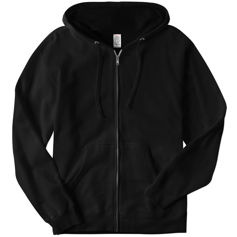 Independent Trading Midweight  Zip Up Hoodie - Black