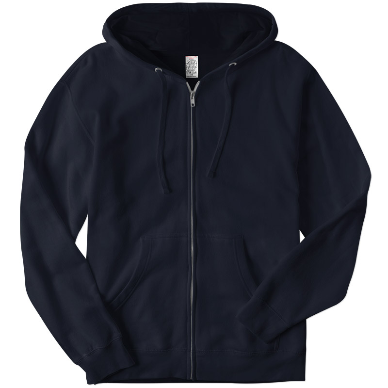 Independent Trading Midweight  Zip Up Hoodie - Navy