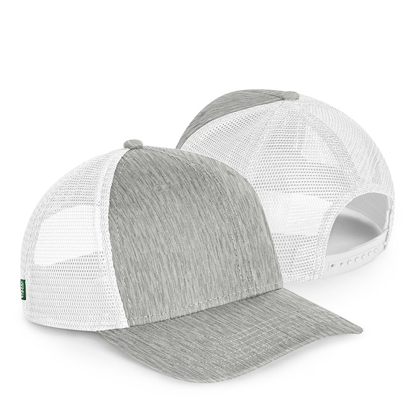 Legacy Mid-Pro Snapback Trucker Cap - Melange Grey/White